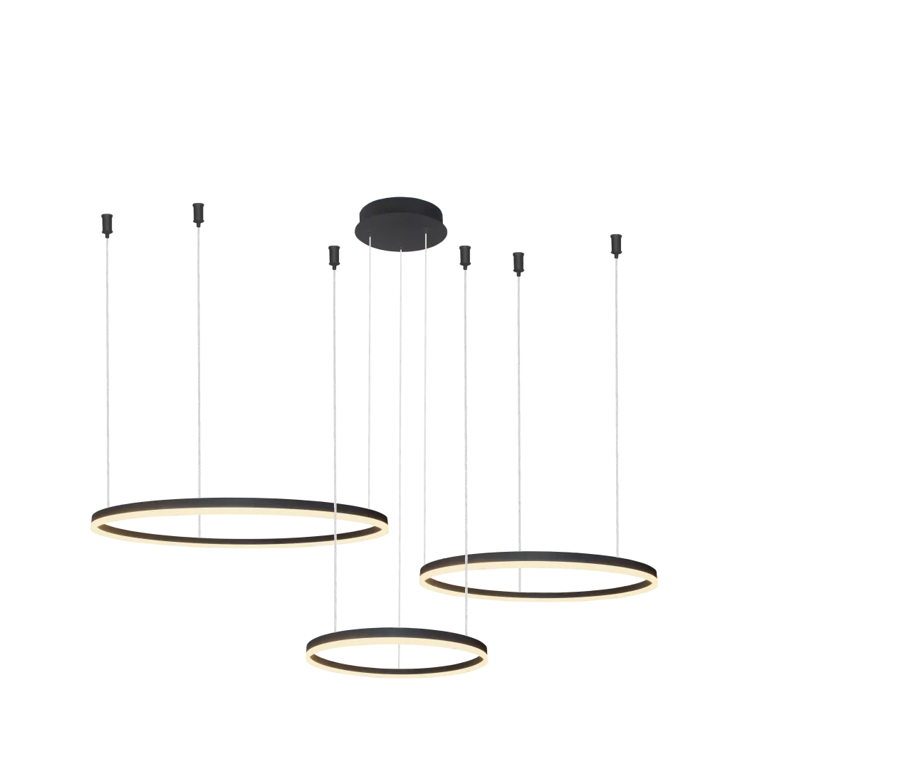 HALO PENDANT 100+80+60 CCT DIMM BK + REMOTE CONTROL